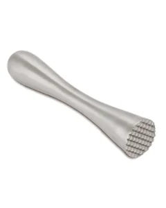 Stainless Steel Muddler with Serrated Bottom - 7"