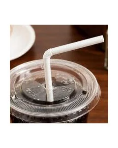 7-3/4" White Flexible Straw - 400 Count