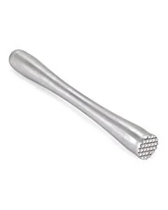 Stainless Steel Muddler with Serrated Bottom - 8 1/2"