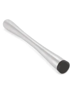 Stainless Steel Muddler with Flat Black Cap - 8 1/4"