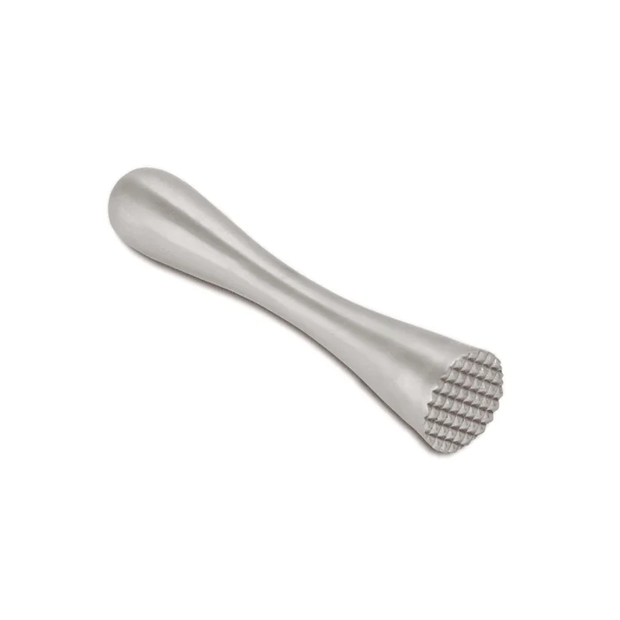 Stainless Steel Muddler with Serrated Bottom - 7"