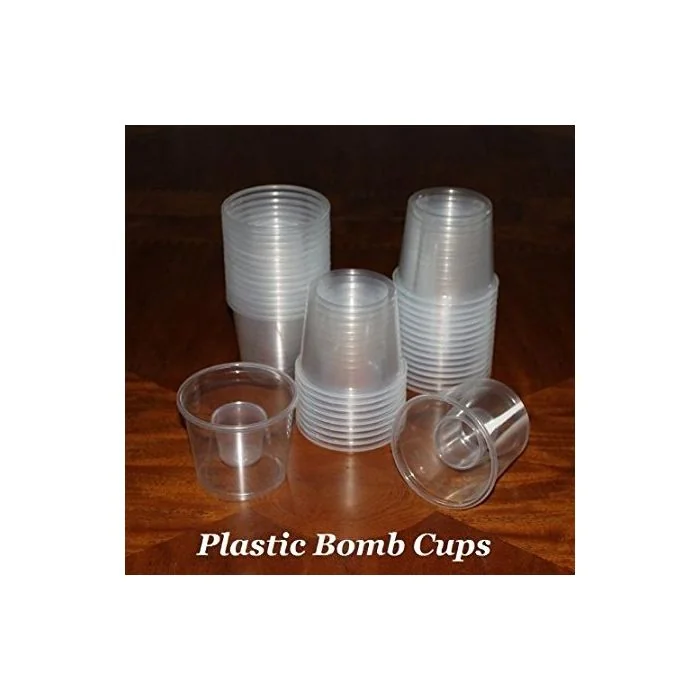 Clear Plastic Bomb Cups - 25 Count