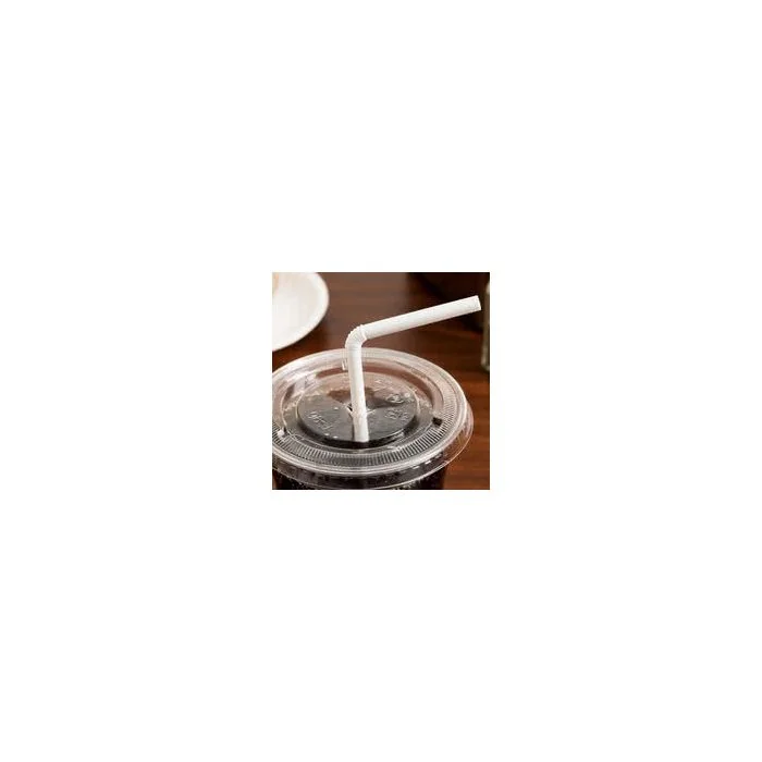 7-3/4" White Flexible Straw - 400 Count