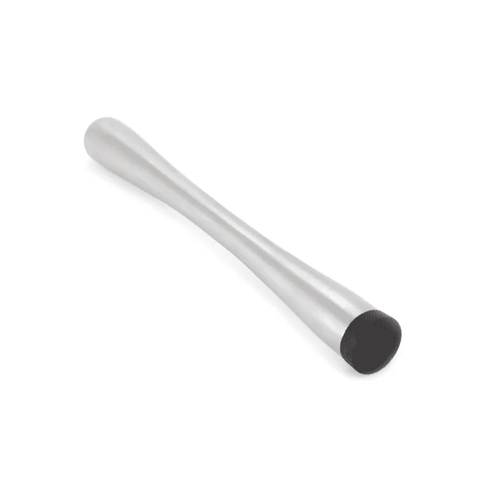Stainless Steel Muddler with Flat Black Cap - 8 1/4"